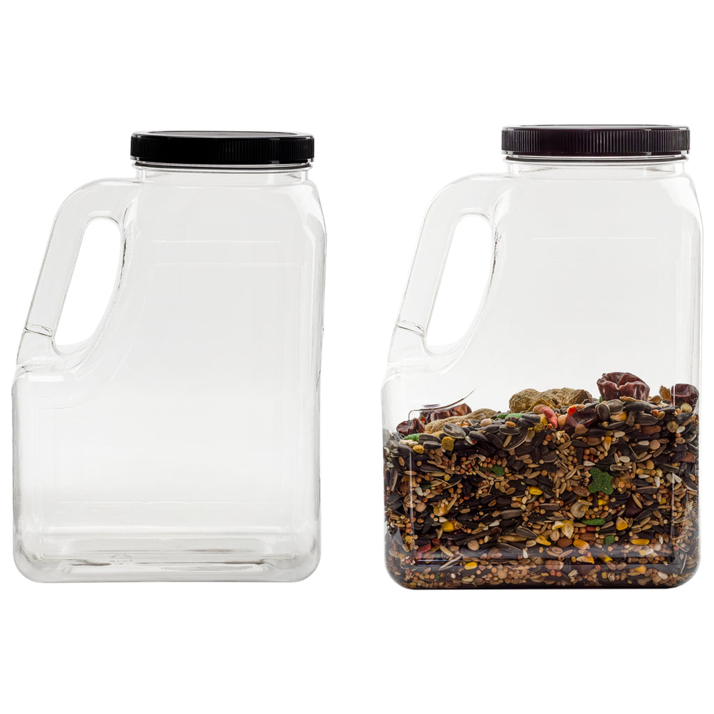 Clear Plastic Gallon Jar with Handle and Airtight Lid (2-Pack) - CBKit012