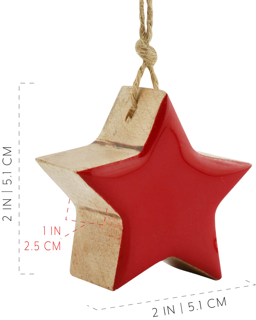 Farmhouse Star Ornaments (12-Pack, Red) - sh1781ah1RED