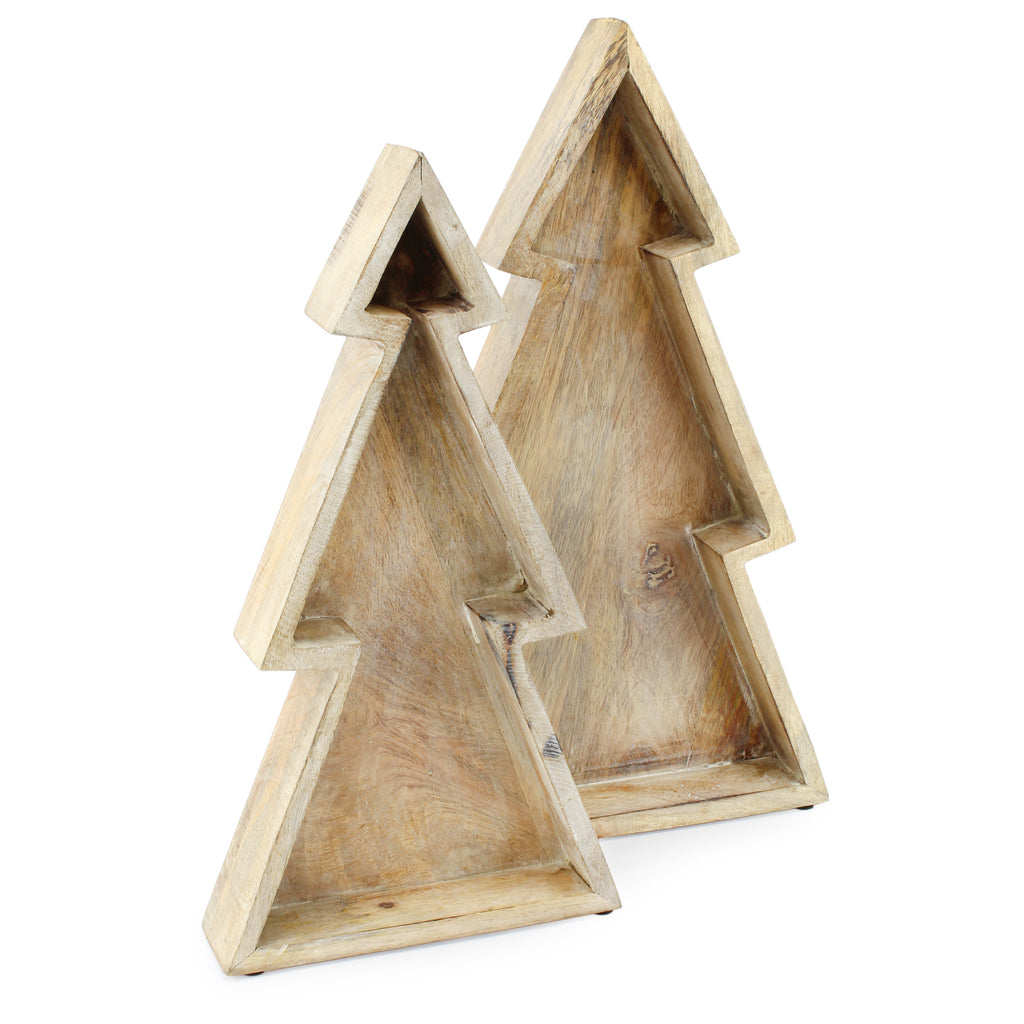 Wooden Christmas Tree Trays (Case of 10 Sets) - SH_1757_CASE