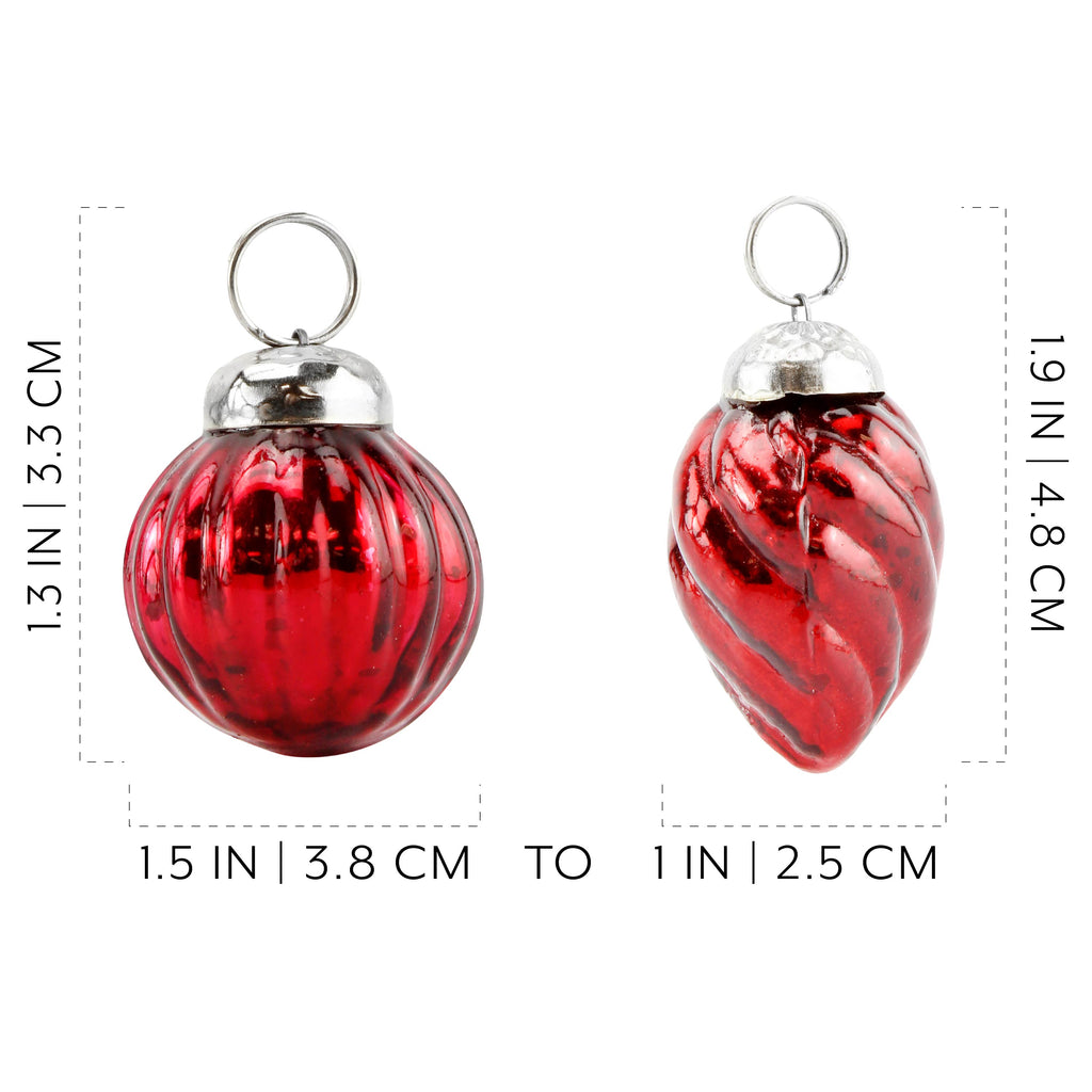 Small Glass Finial Ornaments (Set of 12, Dark Red) - sh1831ah1RMD