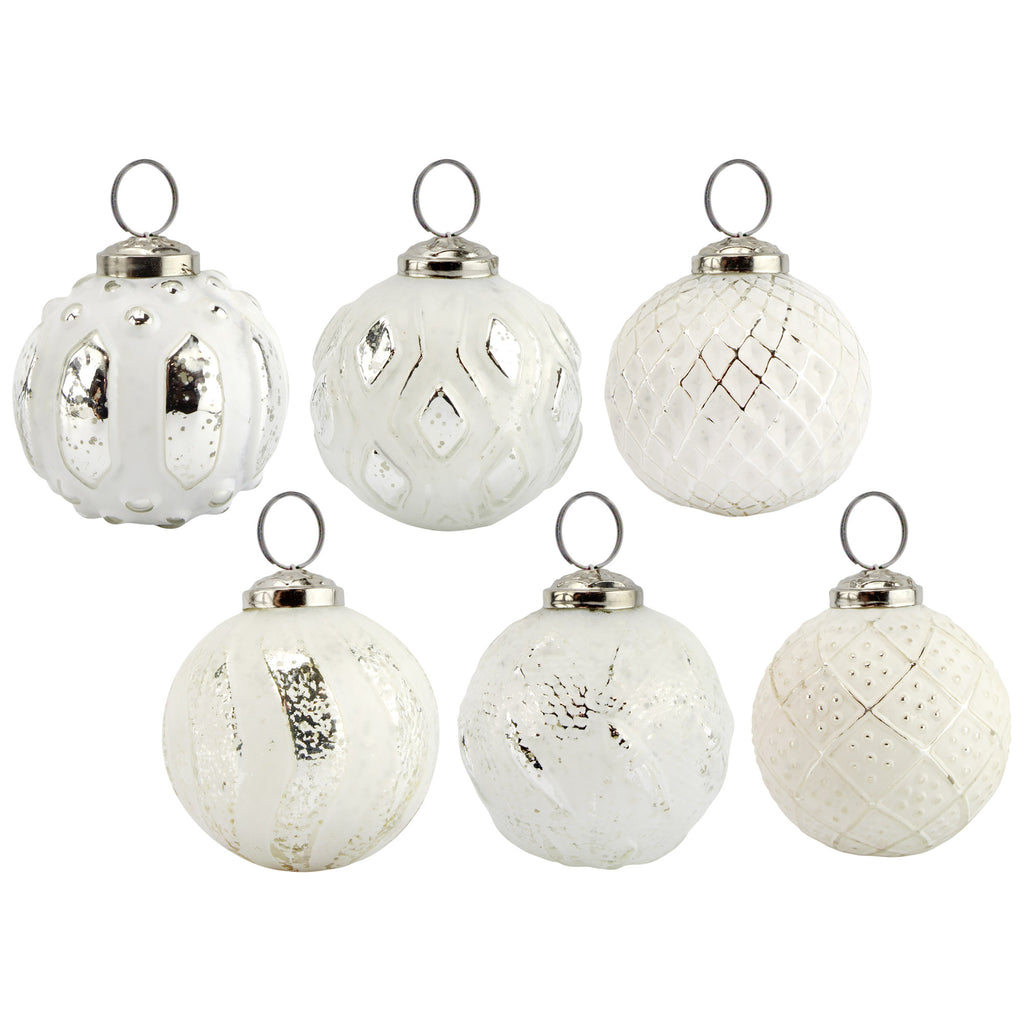 Farmhouse Ball Ornaments (Set of 6, White) - sh1785ah1Ball