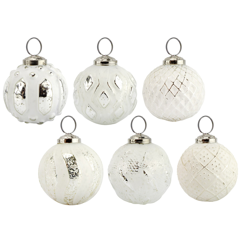 Farmhouse Ball Ornaments (White, Case of 5 Sets) - SH_1785_CASE