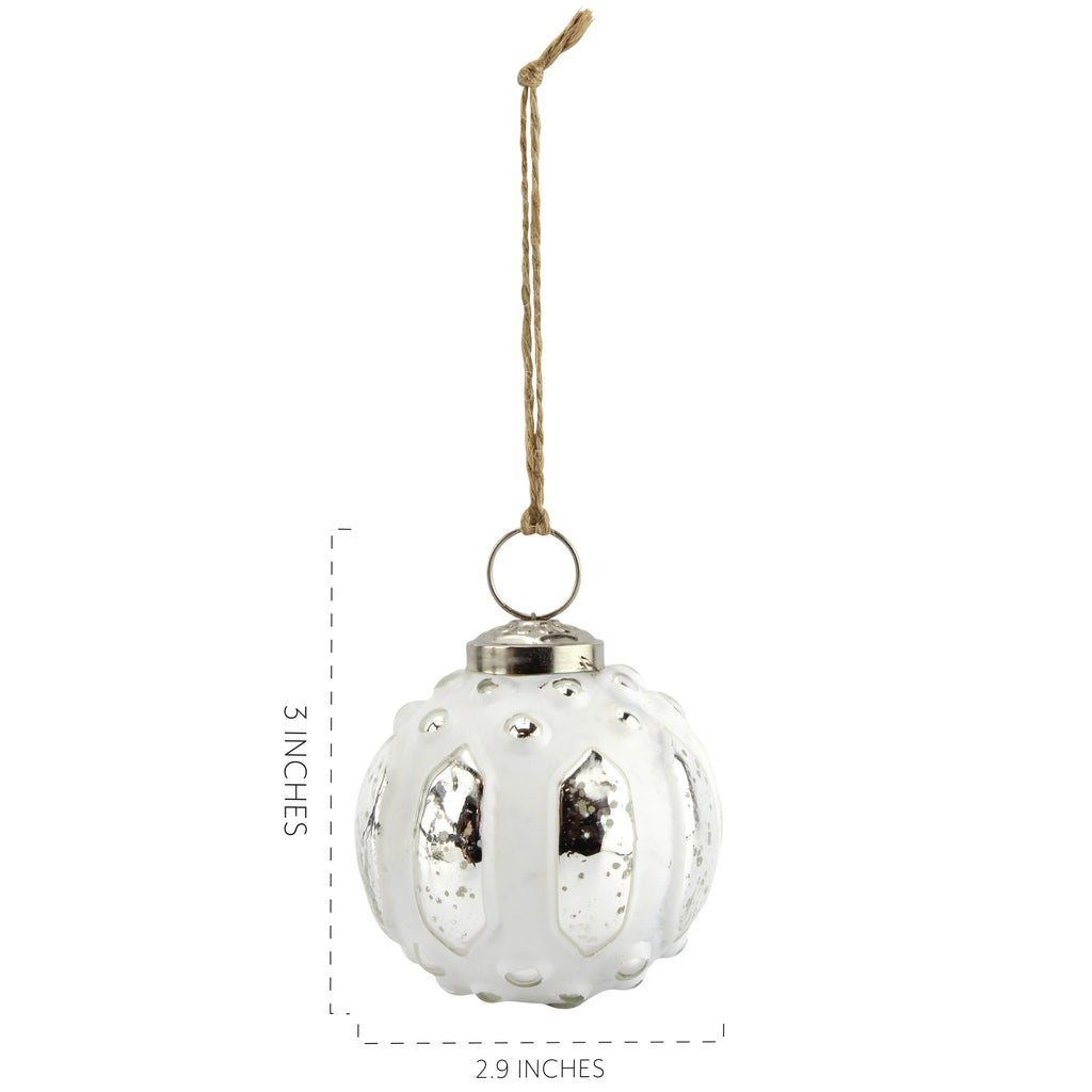 Farmhouse Ball Ornaments (White, Case of 5 Sets) - SH_1785_CASE