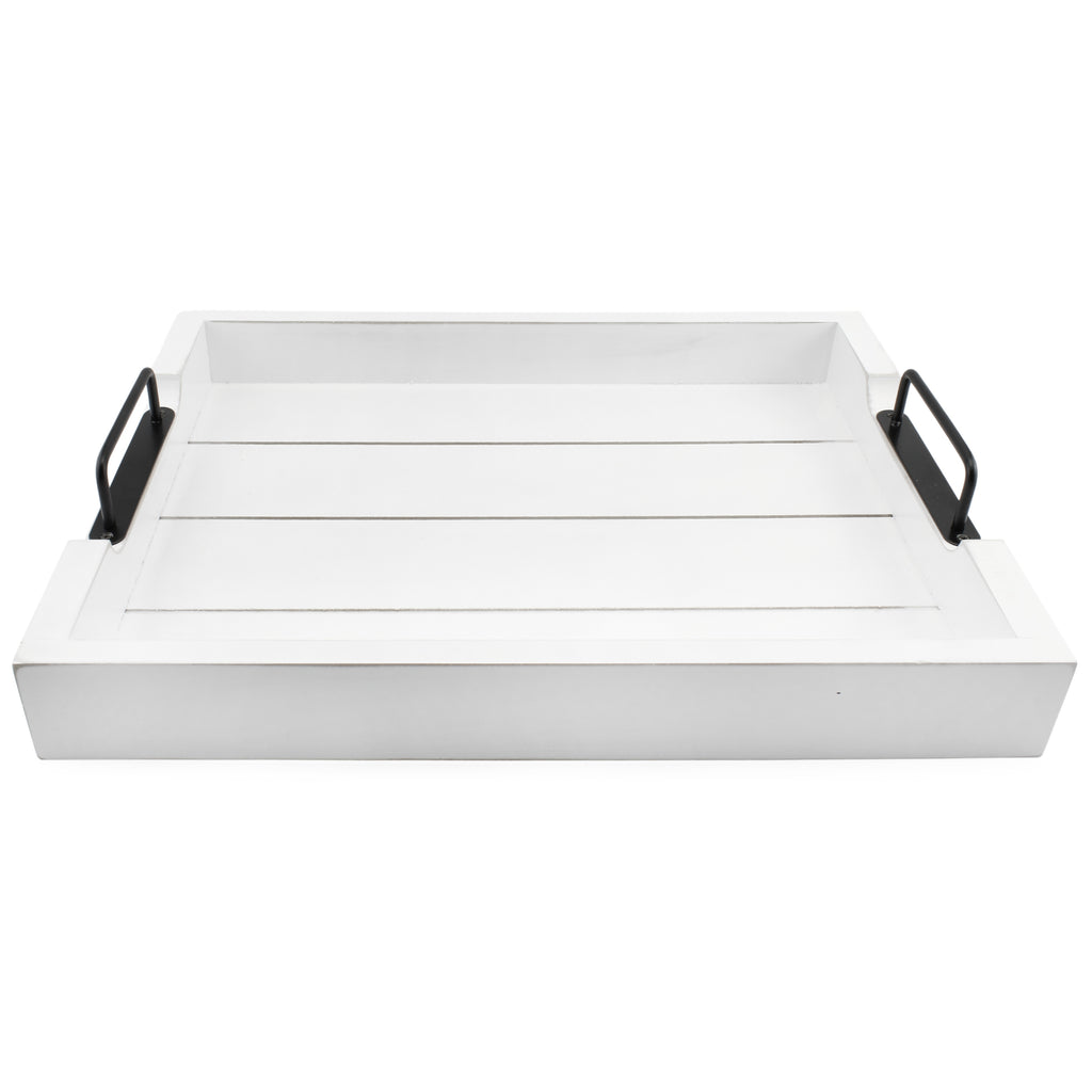 Rustic White Wood Serving Tray - sh1885ah1TRAY