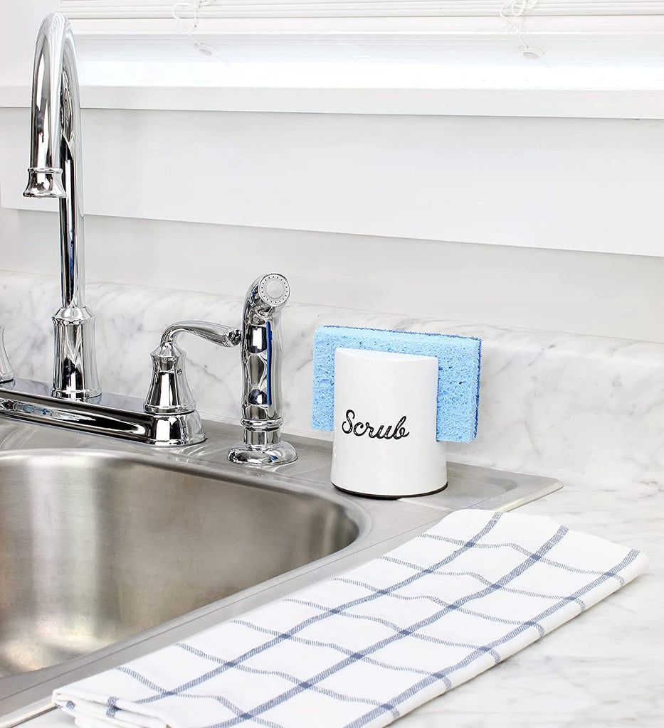 White Enamelware Sponge Holder - sh1707ah1sponge