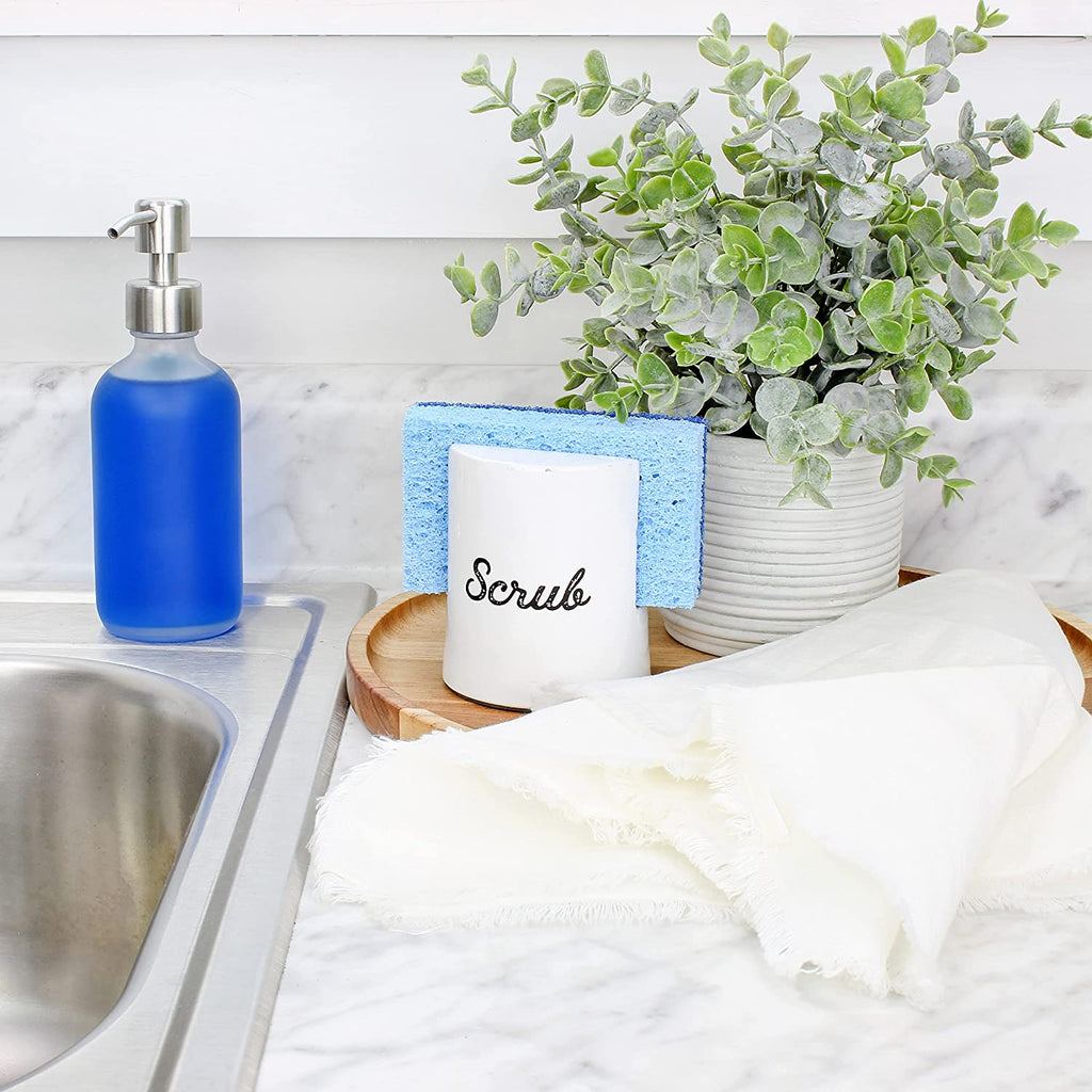 White Enamelware Sponge Holder - sh1707ah1sponge