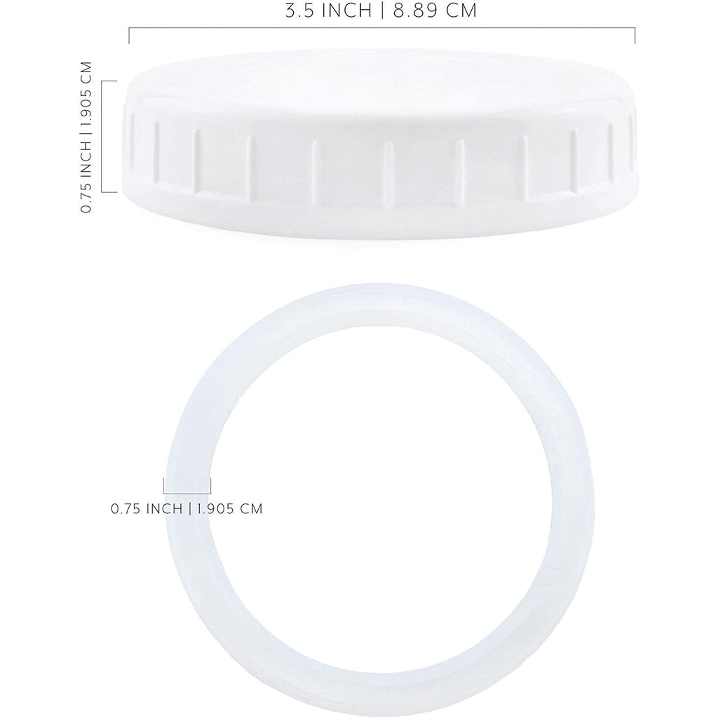 Wide Mouth Plastic Mason Jar Lids w/  Silicone Seal Rings - sh1876cb0LidRing