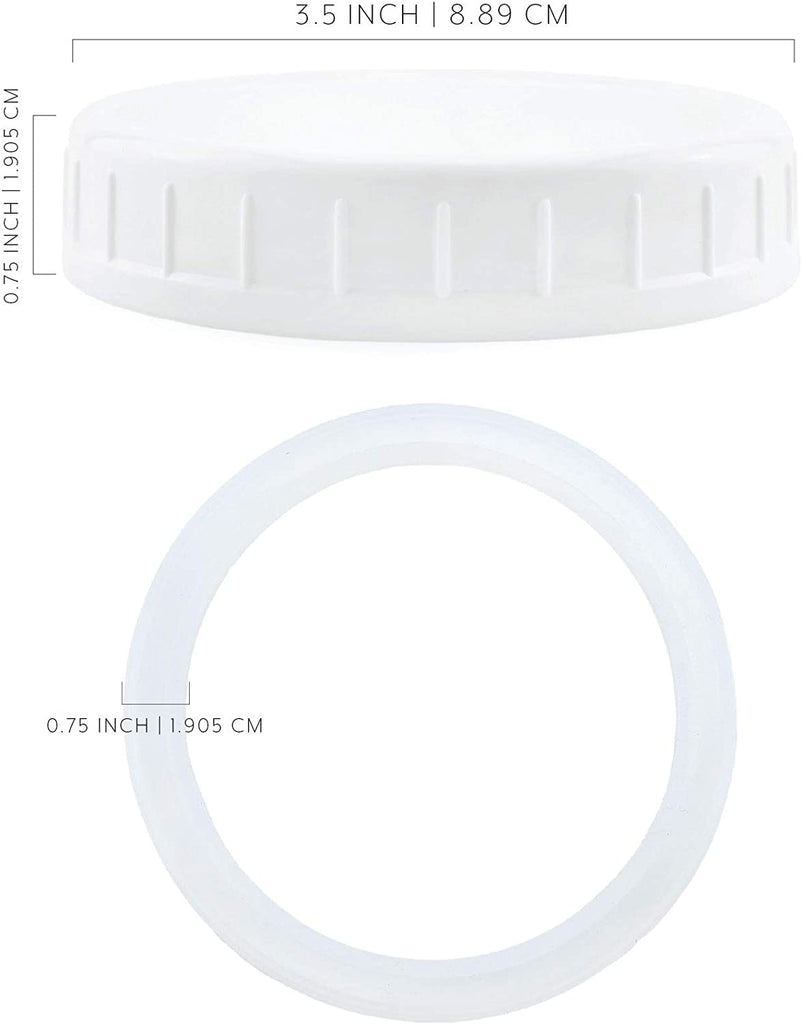 Wide Mouth Plastic Mason Jar Lids w/ Silicone Seal Rings (Case of 576) - 24X_SH_1876_CASE