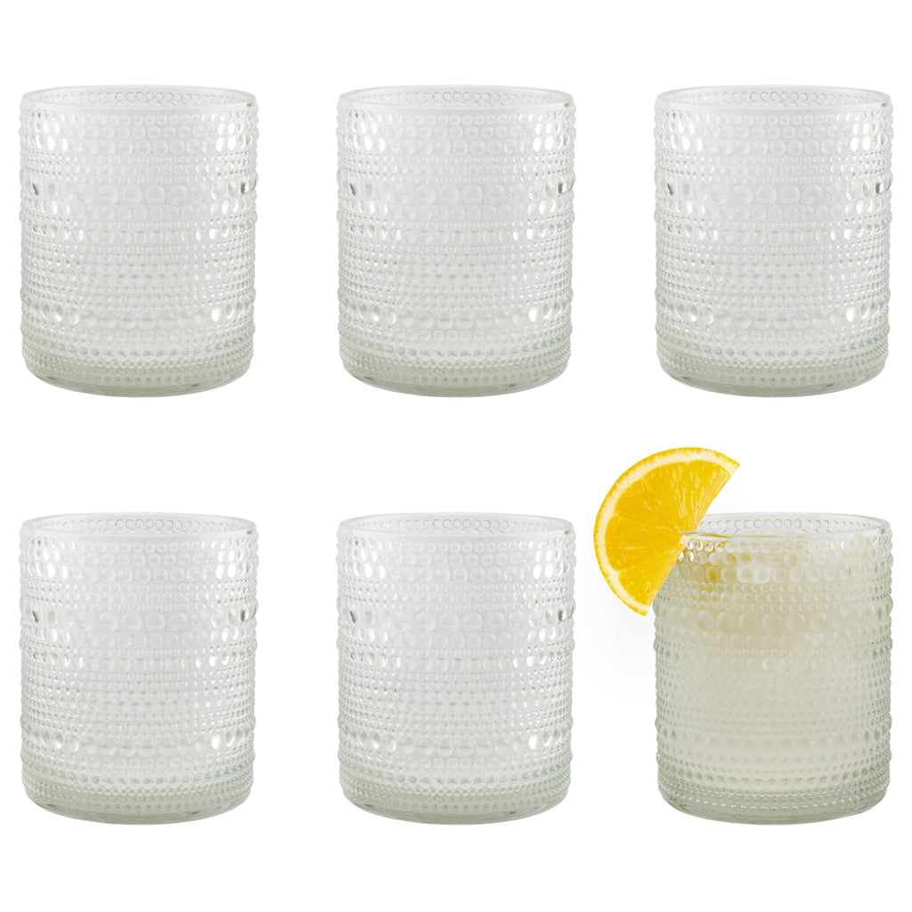 Hobnail Drinking Glasses (12oz, 6pk, Clear) - sh1881dar012ozCl