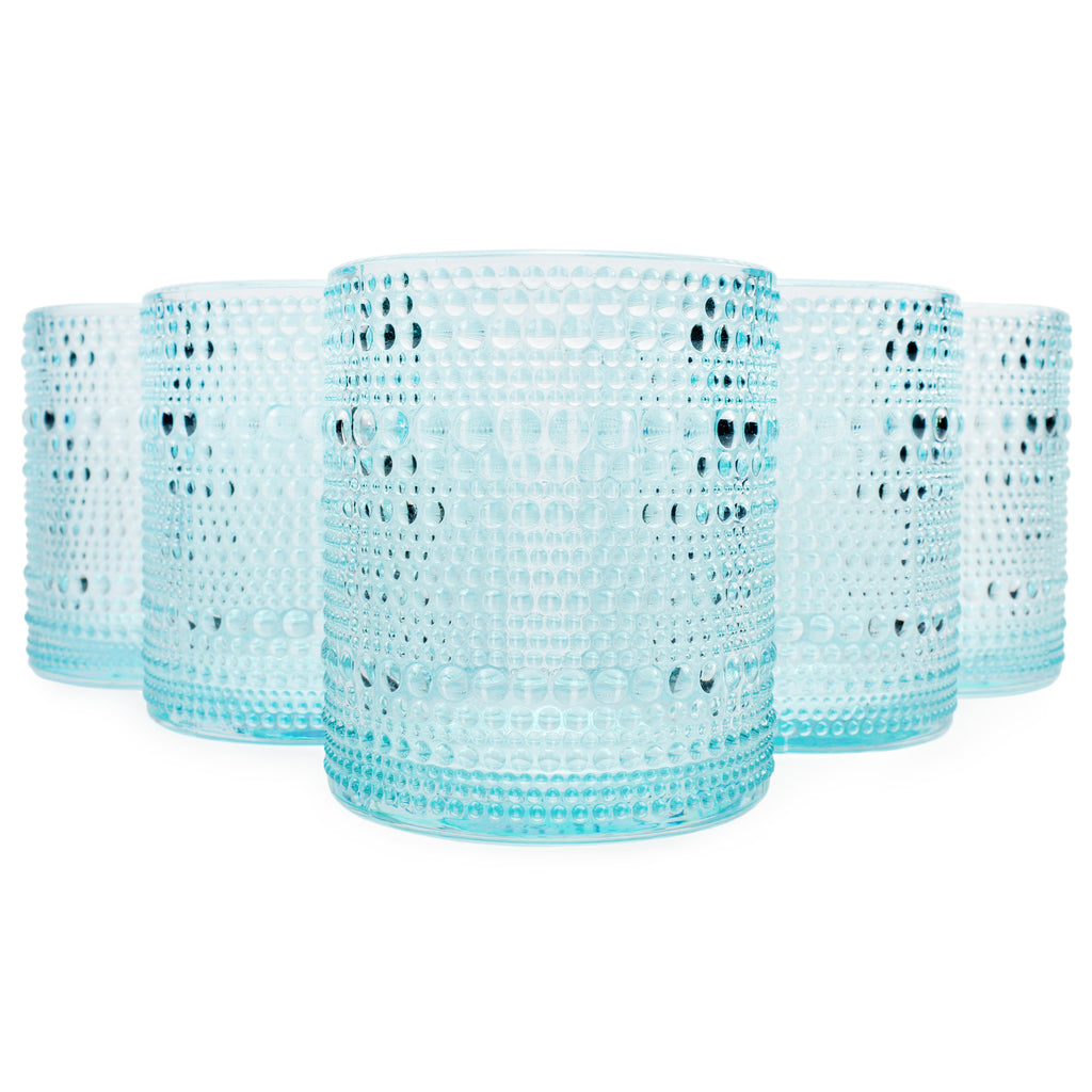 Hobnail Drinking Glasses (Blue, 12oz, Case of 36) - 6X_SH_1882_CASE