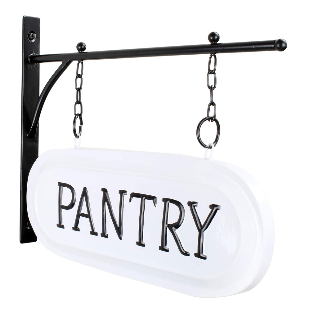 Metal Hanging Pantry Sign (White) - sh1788ah1Pantry