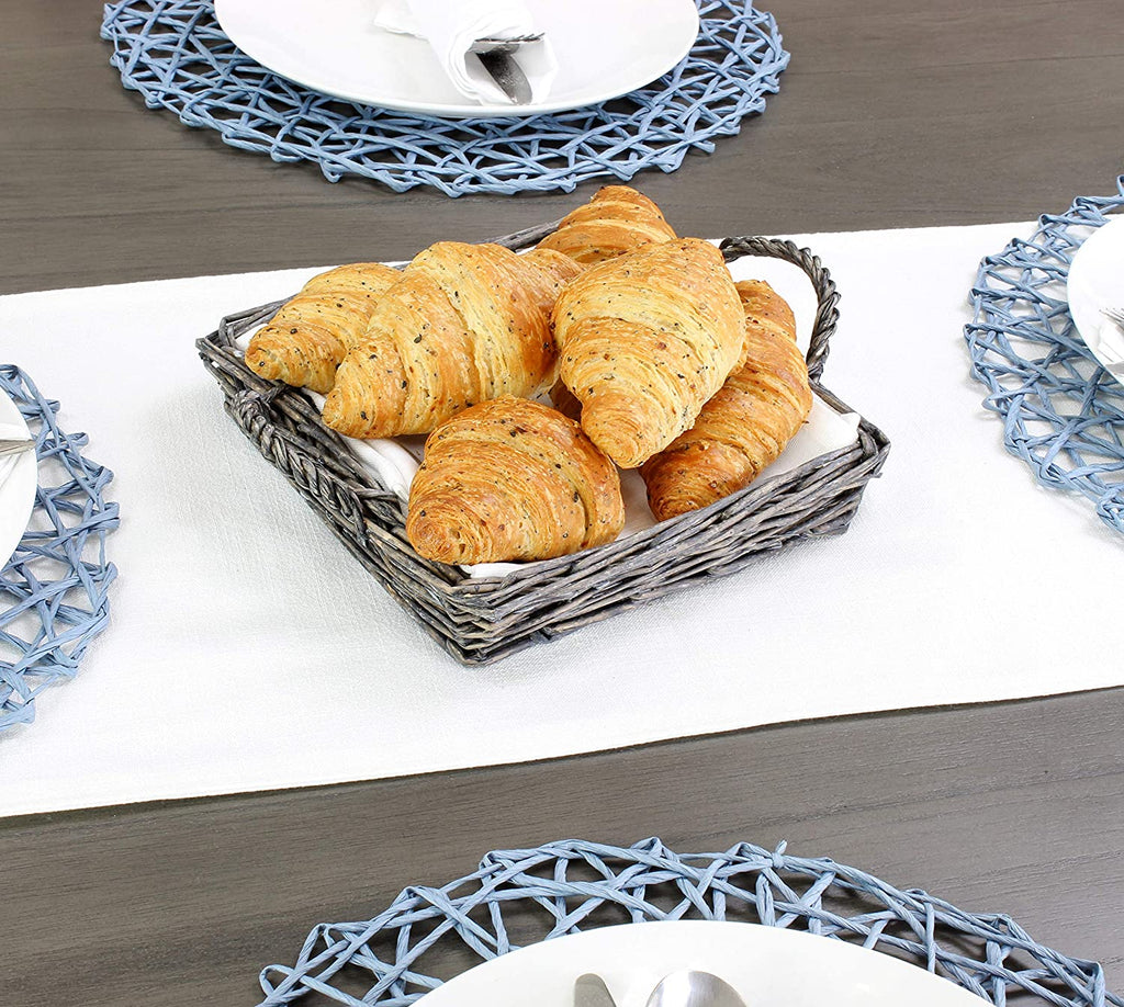 Rustic Willow Basket Trays (Square, Gray, Case of 4 Sets) - 4X_SH_1908_CASE