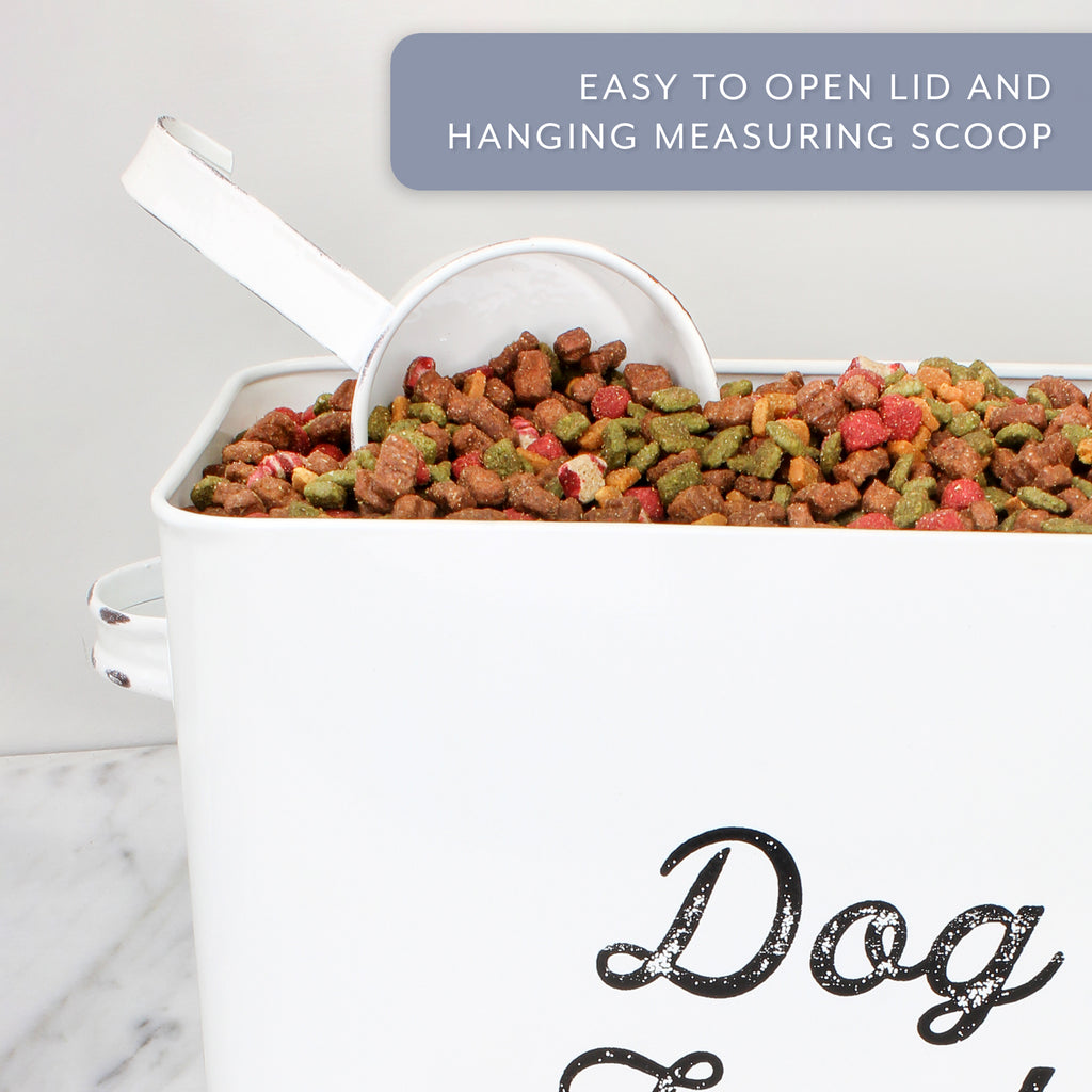 Rustic Dog Food Canister (White) - sh1897ah1Dog