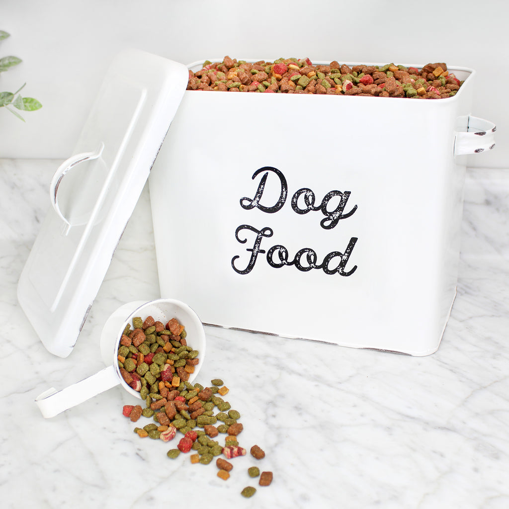 Rustic Dog Food Canister (White, Case of 6) - 6X_SH_1897_CASE