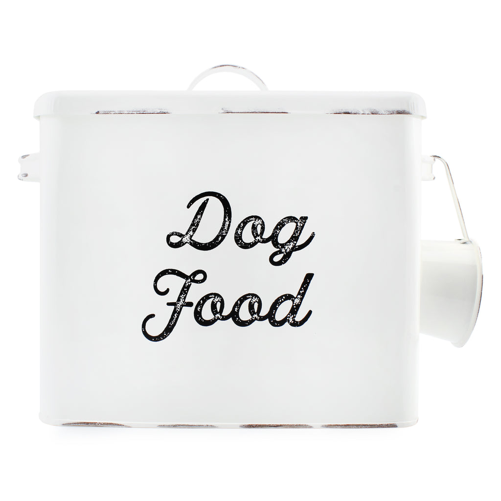 Rustic Dog Food Canister (White, Case of 6) - 6X_SH_1897_CASE