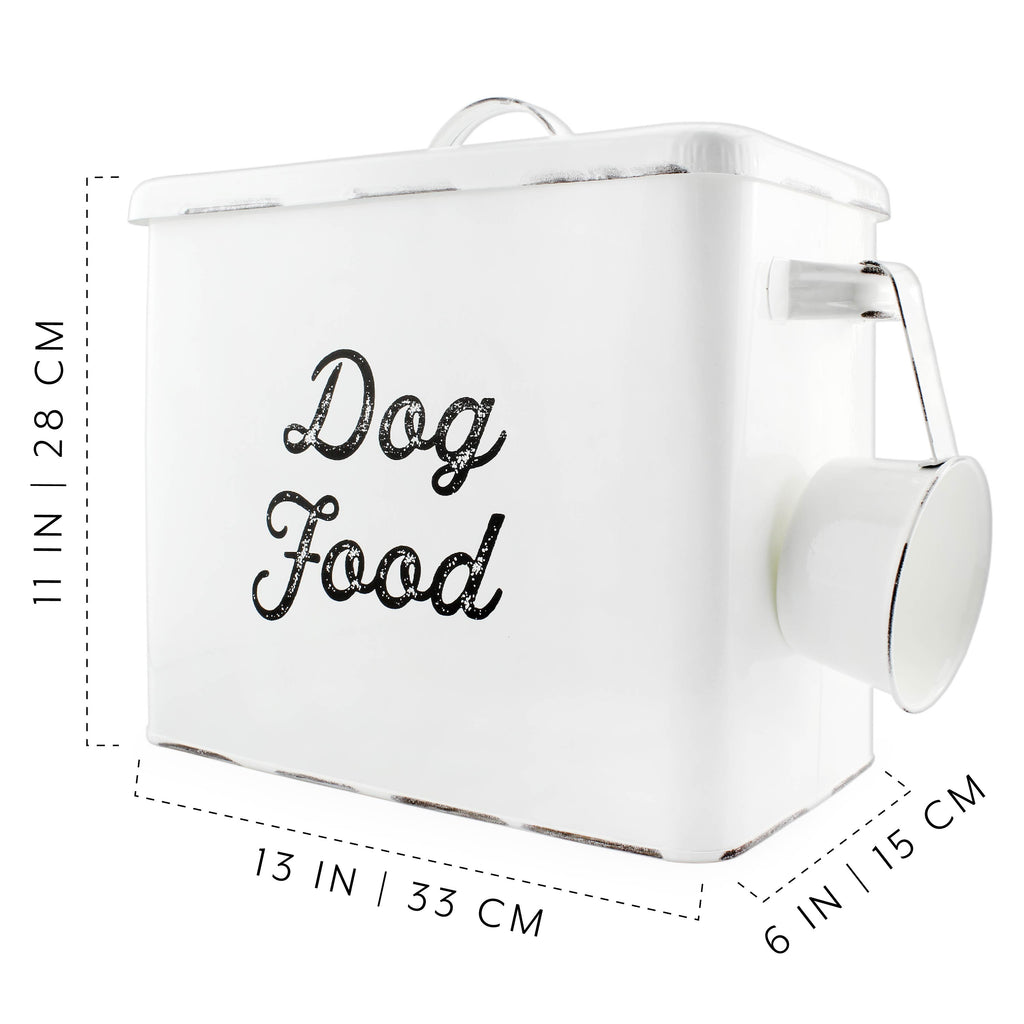 Rustic Dog Food Canister (White, Case of 6) - 6X_SH_1897_CASE