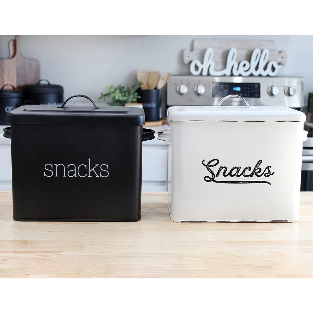 Rustic Snack Bin, White Enamelware Snack Container (Case of 6) - 6X_SH_1898_CASE