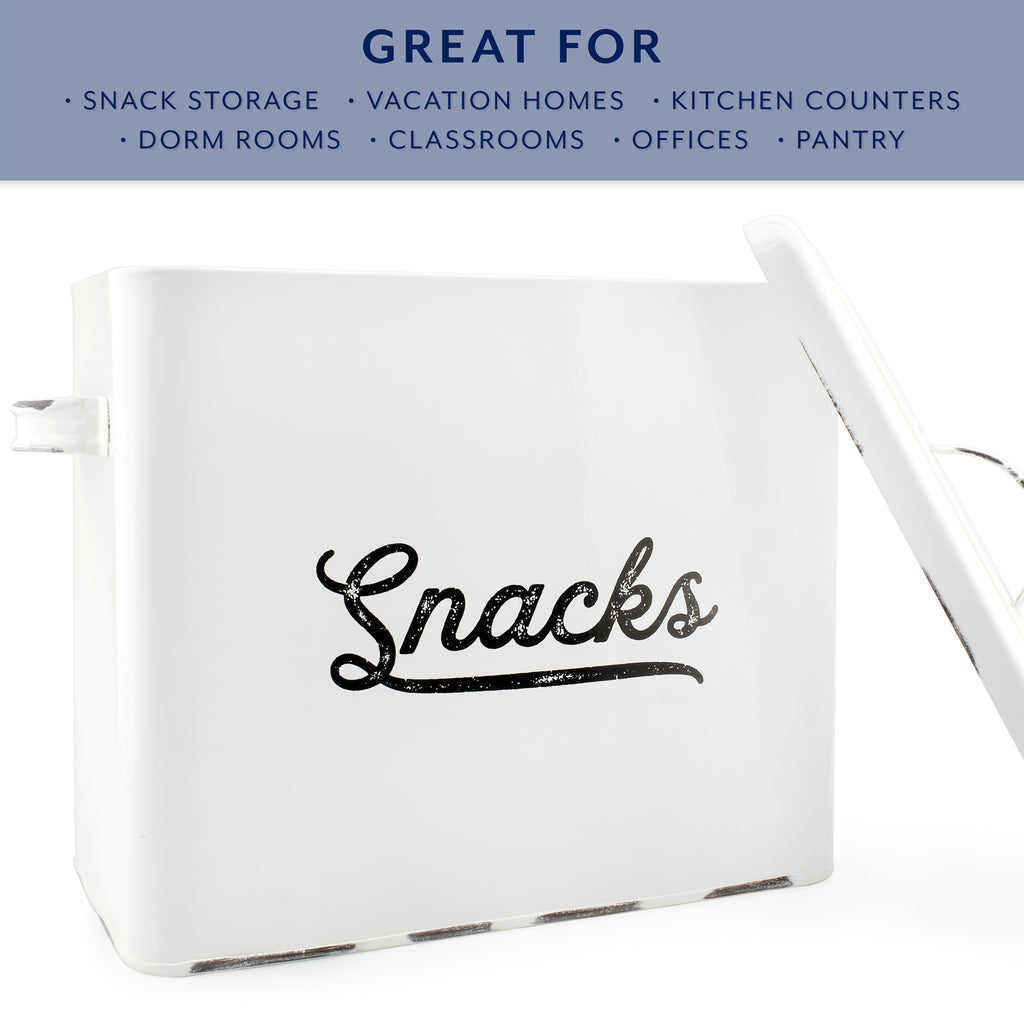 Rustic Snack Bin, White Enamelware Snack Container (Case of 6) - 6X_SH_1898_CASE