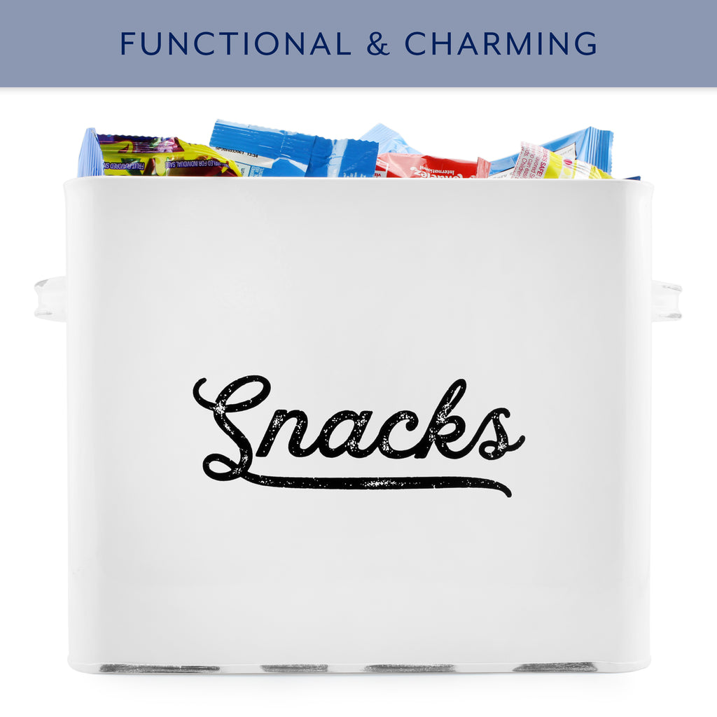 Rustic Snack Bin, White Enamelware Snack Container (Case of 6) - 6X_SH_1898_CASE