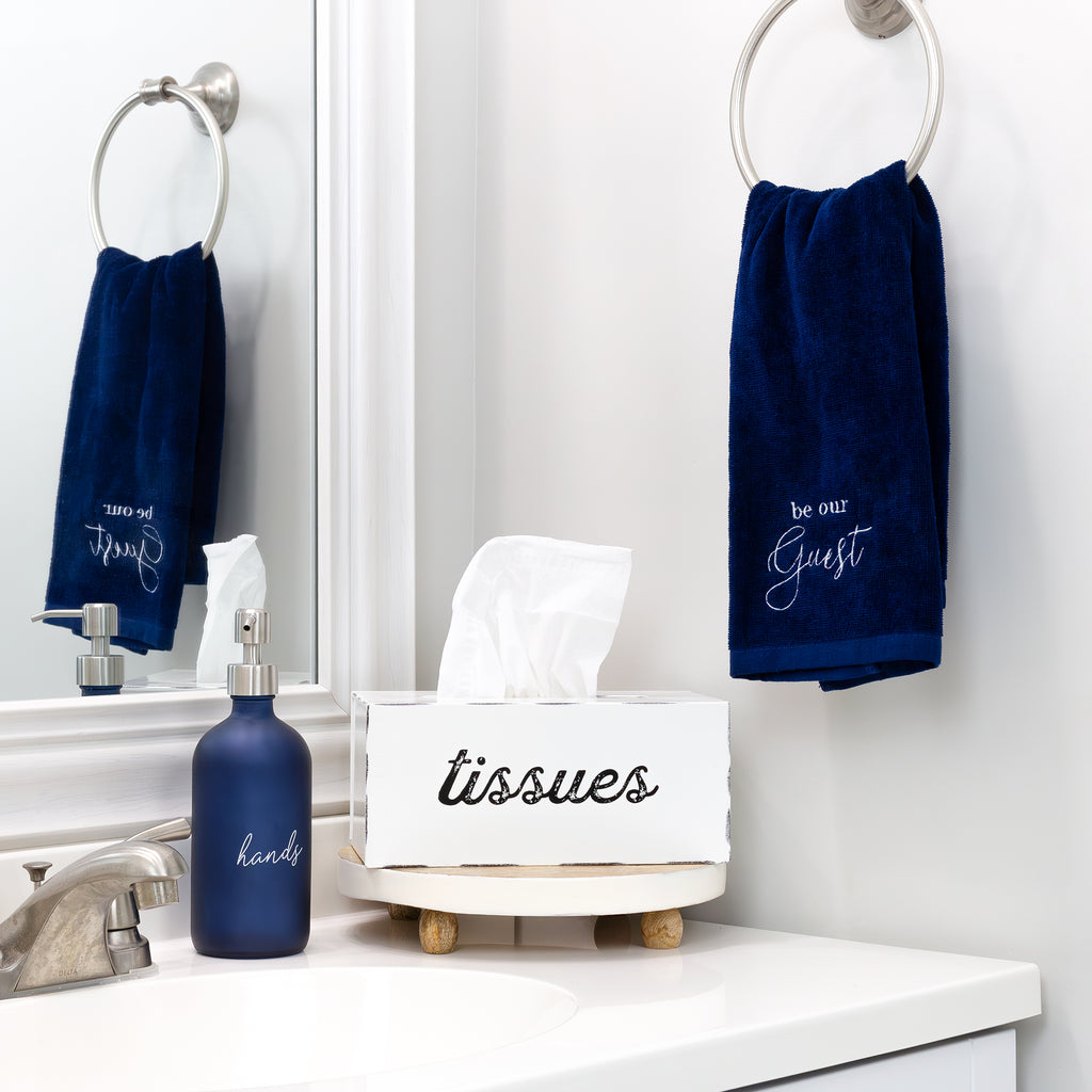 White Enamelware Rectangular Tissue Box - sh1899ah1Box