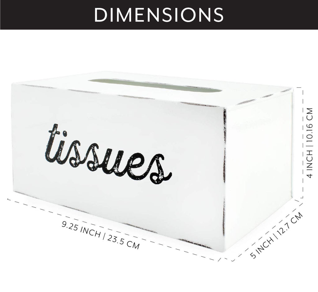 Enamelware Rectangular Tissue Box (White, Case of 24) - 24X_SH_1899_CASE