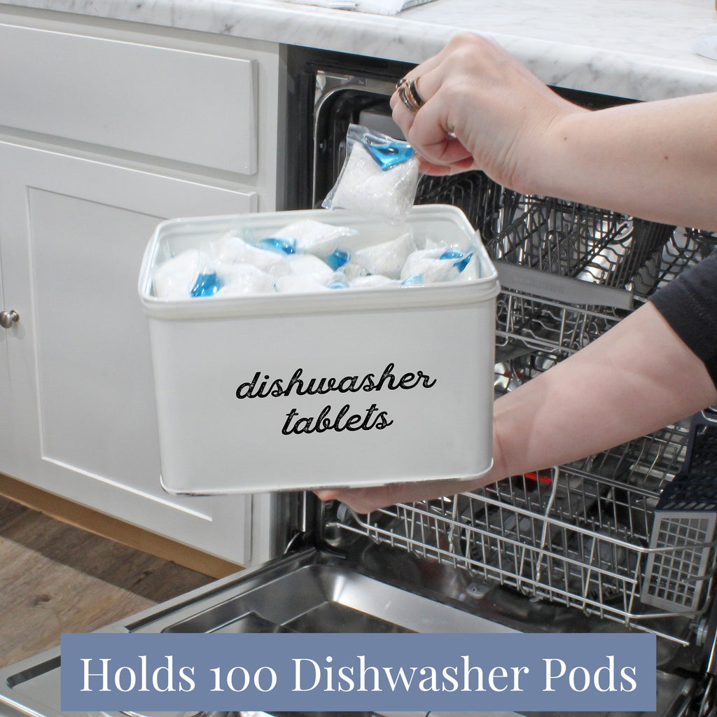 Dishwasher Pod Holder, Tablet Container (White) - sh1902ah1Pod