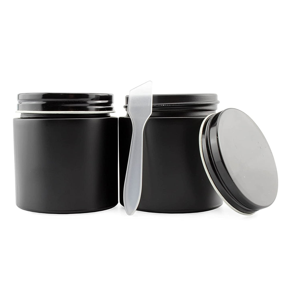 4oz Black Coated Glass Jars (12-Pack) - sh1927cb04oz