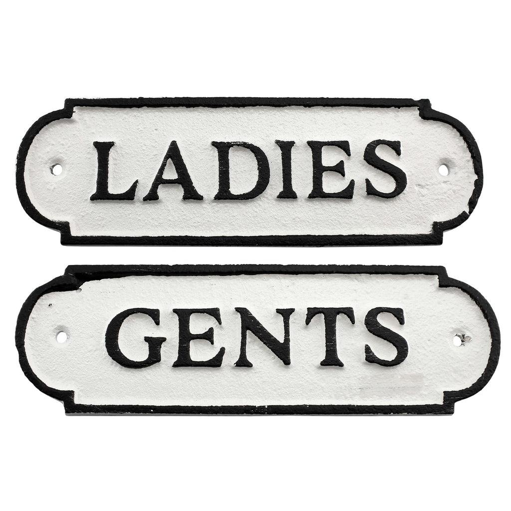 Restroom Door Signs: Ladies and Gents (Case of 24 Sets) - 24X_SH_1845_CASE