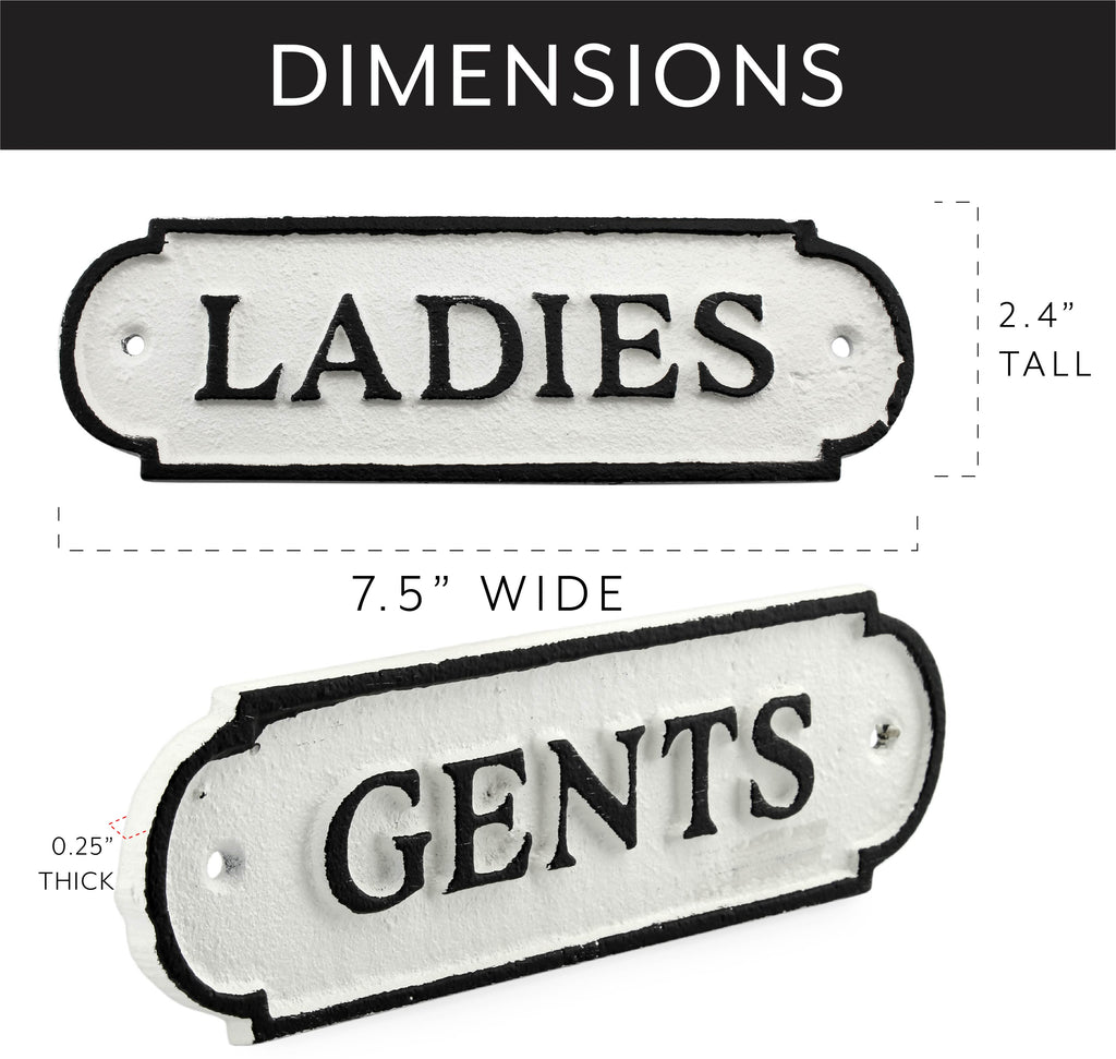 Restroom Door Signs: Ladies and Gents (Case of 24 Sets) - 24X_SH_1845_CASE