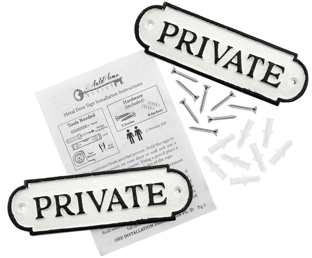 Cast Iron Private Signs (Case of 48) - 48X_SH_1846_CASE