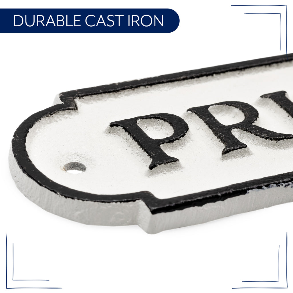 Cast Iron Private Signs (2-Pack) - sh1846ah1