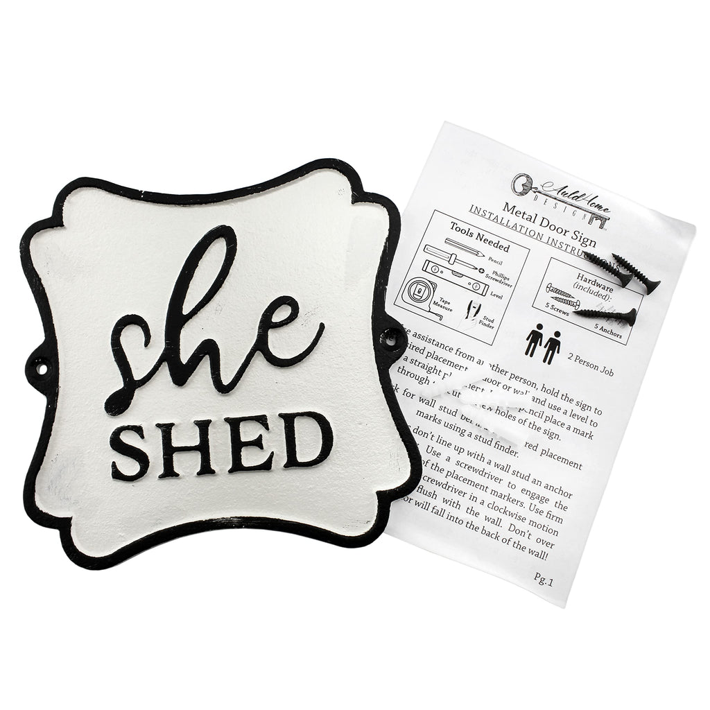 Cast Iron She Shed Sign (Case of 24) - SH_1909_CASE