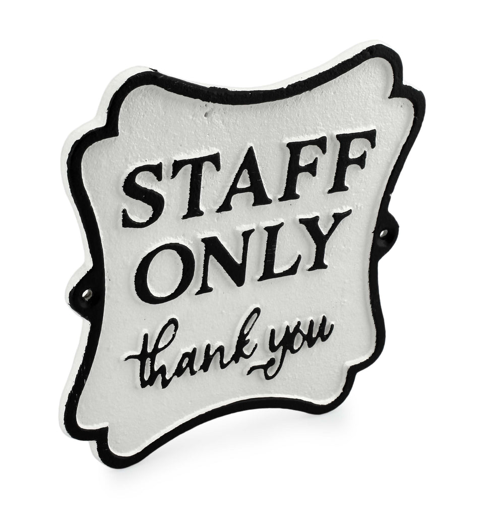 Cast Iron Staff Only Sign (Case of 24) - SH_1910_CASE