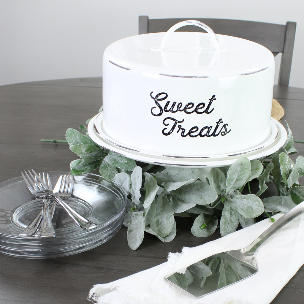 Enamelware White Cake Cover - sh1878ah1Cake