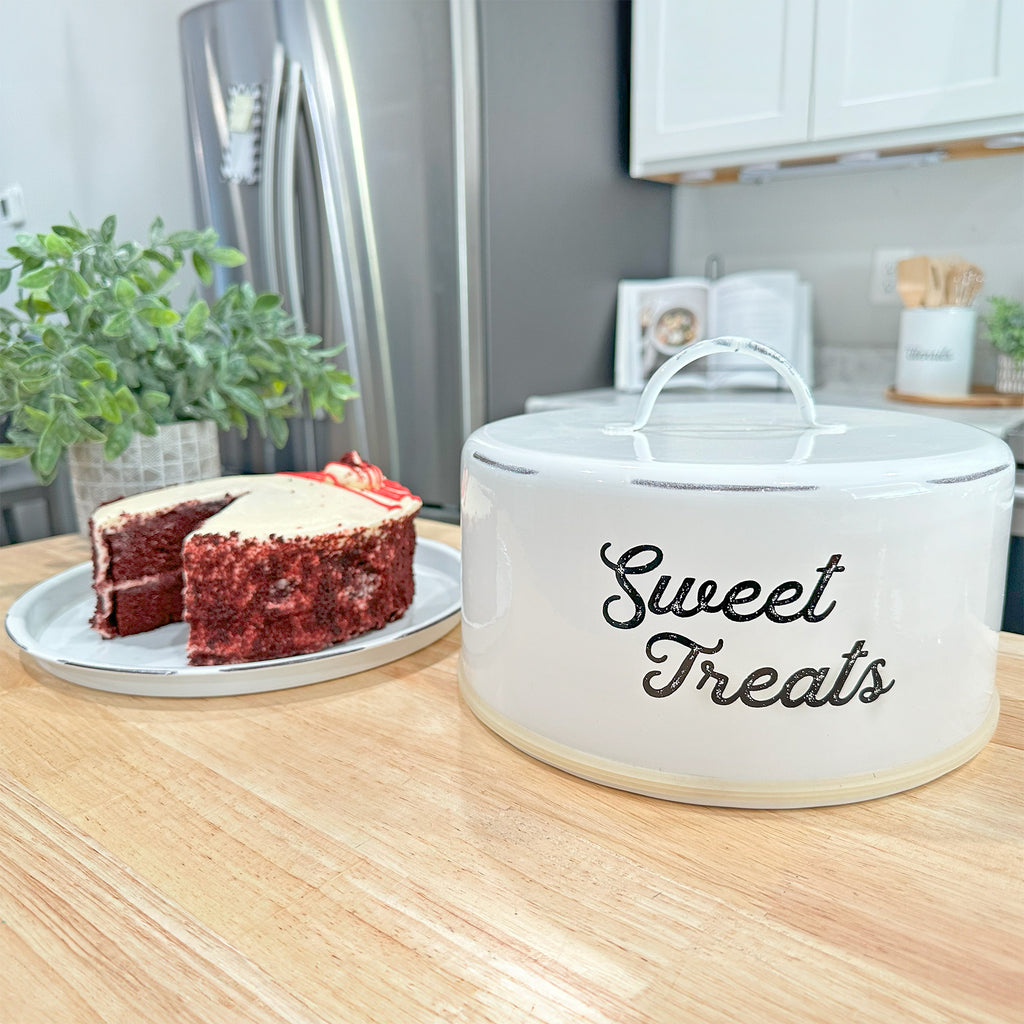 Enamelware White Cake Cover - sh1878ah1Cake