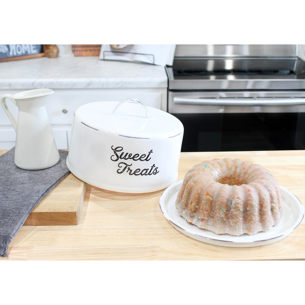 Enamelware White Cake Cover (Case of 6) - 6X_SH_1878_CASE