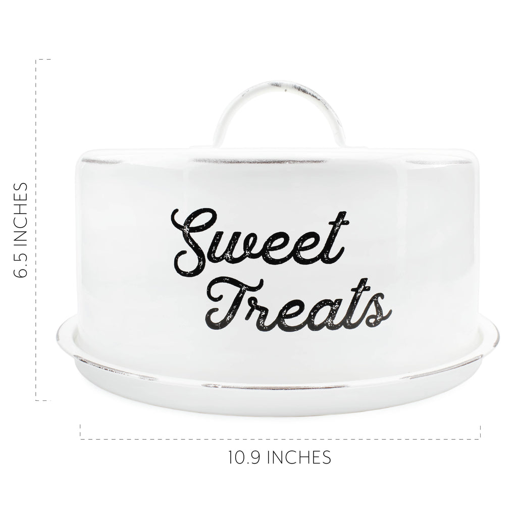 Enamelware White Cake Cover (Case of 6) - 6X_SH_1878_CASE