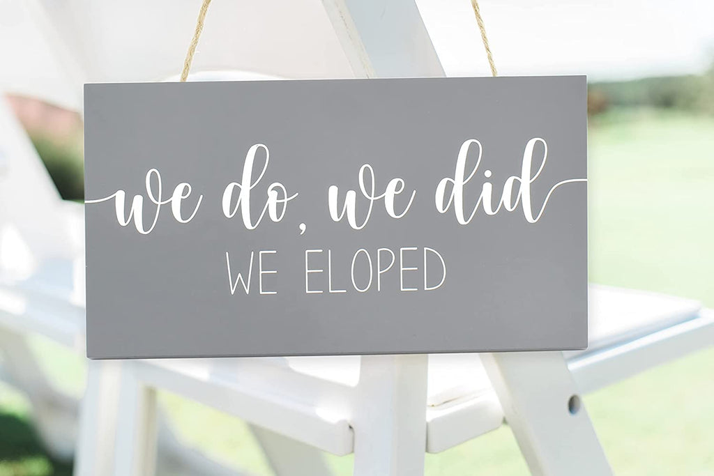 “We Eloped” Rustic Sign - sh1920dar0