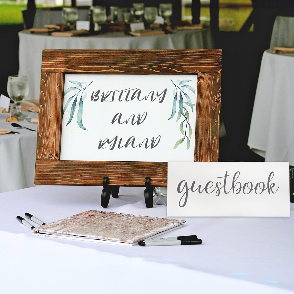 Wooden Wedding Reception Signs (Set of 3, Rustic White) - sh1925dar0Wedding