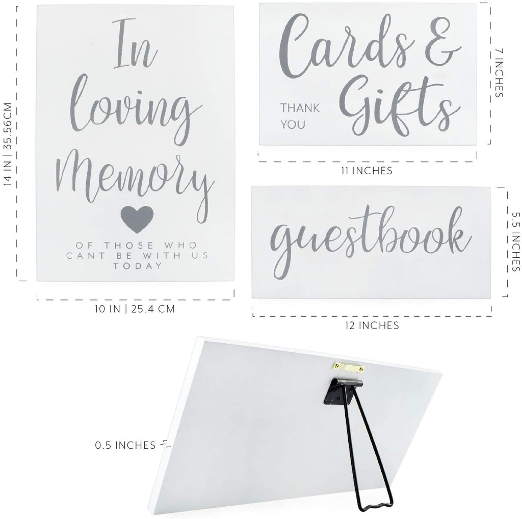 Wooden Wedding Reception Signs (White, Case of 10 Sets) - SH_1925_CASE