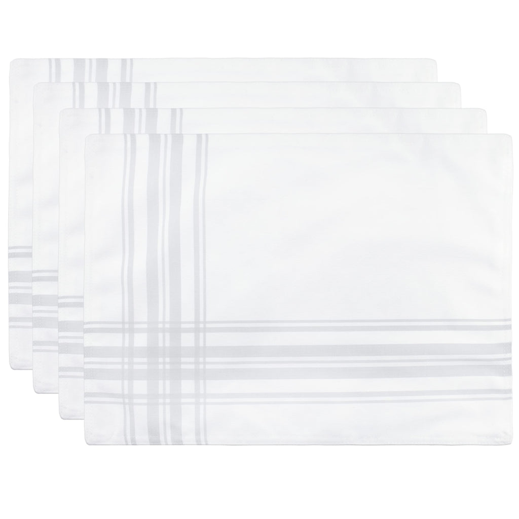 Ticking Stripe Placemats (Gray Striped, Case of 100) - SH_1906_CASE