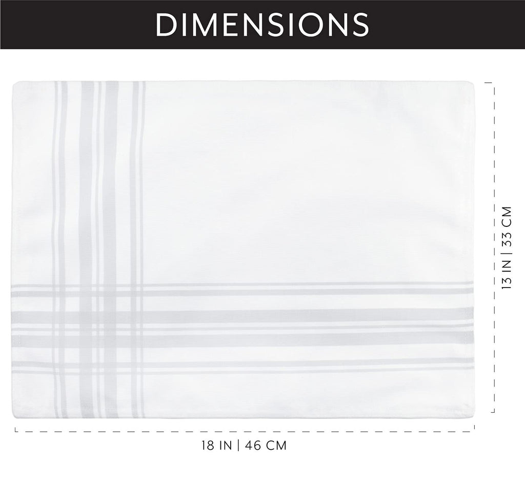 Ticking Stripe Placemats (4-Pack, Gray Striped) - sh1906ah1Gray