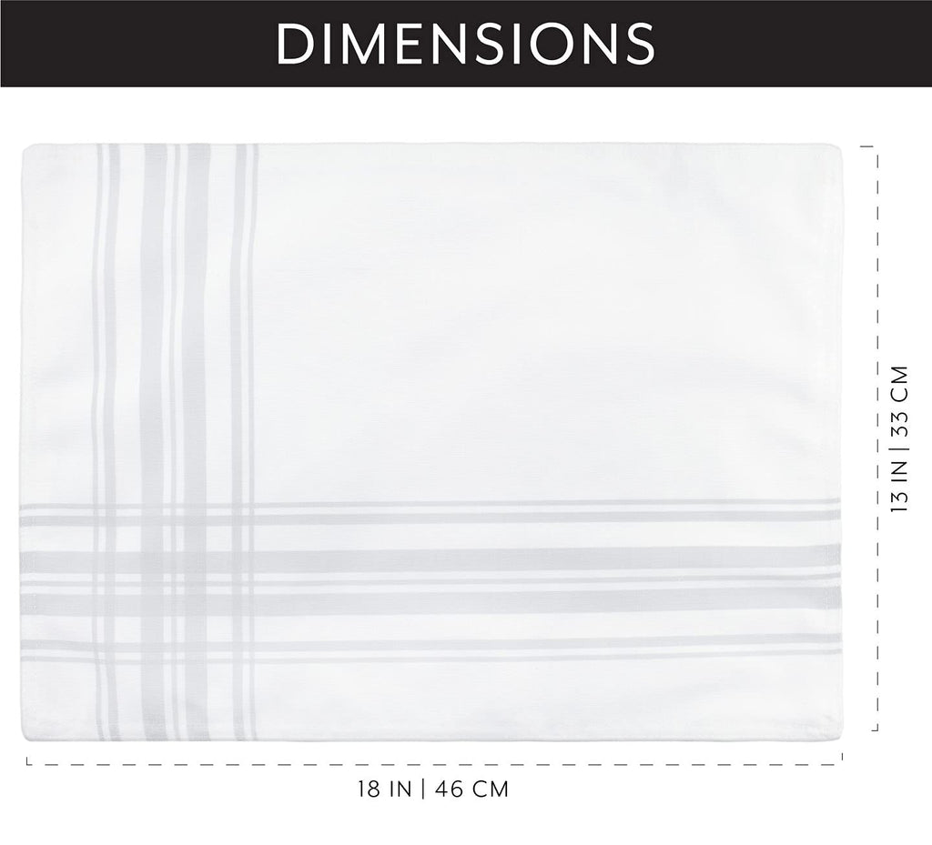 Ticking Stripe Placemats (Gray Striped, Case of 100) - 25X_SH_1906_CASE