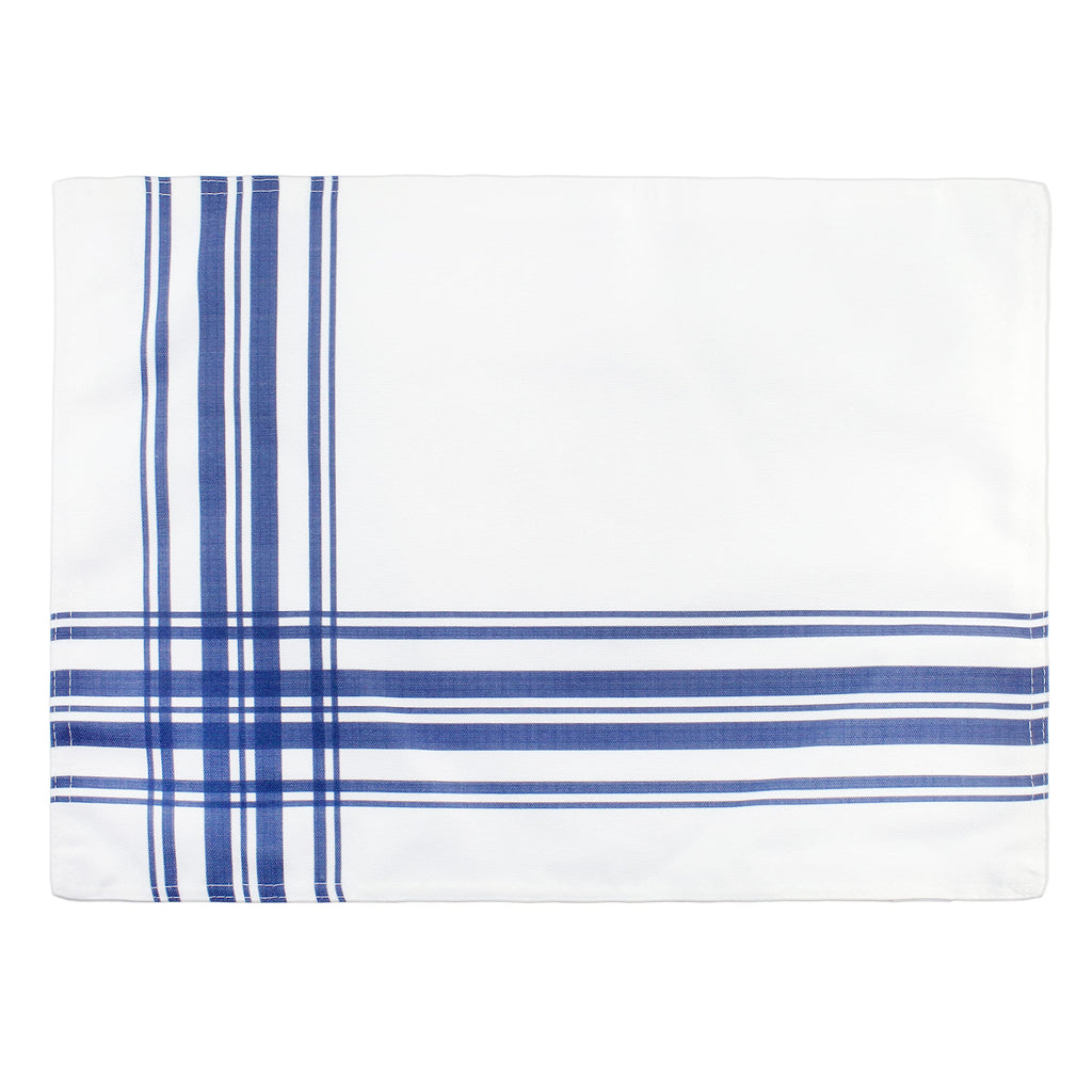 Ticking Stripe Placemats (4-Pack, Navy Blue Striped) - sh1933ah1Blue