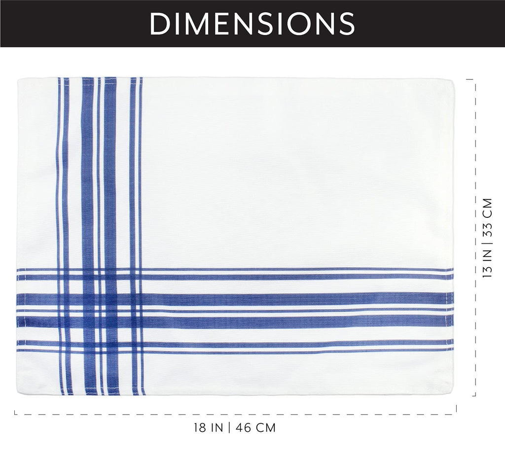 Ticking Stripe Placemats (Navy Blue Striped, Case of 100) - 25X_SH_1933_CASE