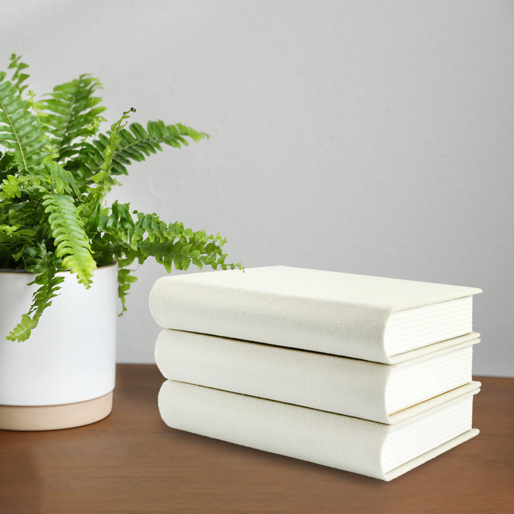 Faux Book Stack (Cream, Case of 4) - 4X_SH_1930_CASE