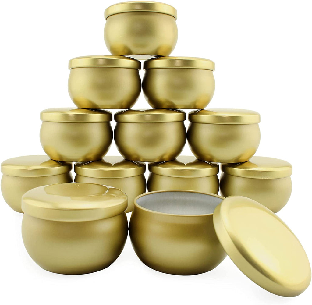 Metallic Gold Candle Tins (12-Pack) - sh1921dar0Gold
