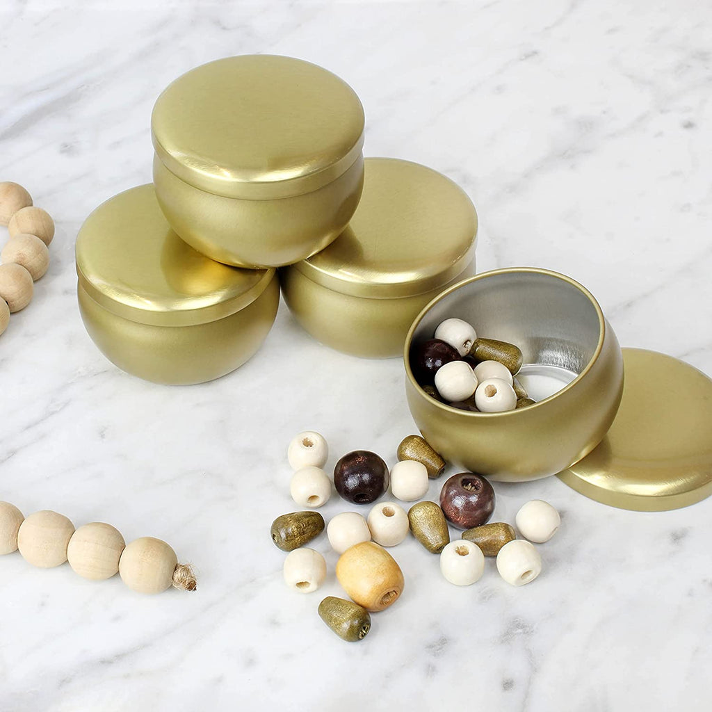 Metallic Gold Candle Tins (12-Pack) - sh1921dar0Gold