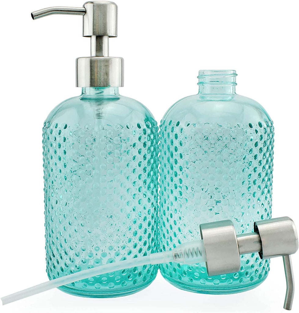 Hobnail Glass Soap Dispenser (Green, 3-Pack) - sh1956ah1Grn