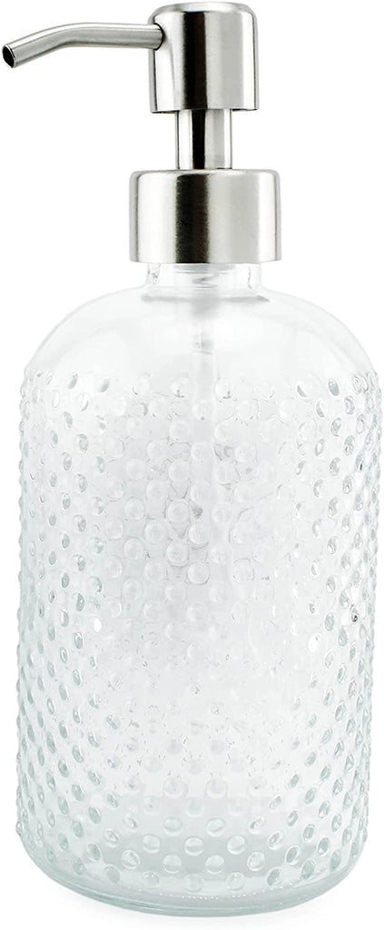 Hobnail Glass Soap Dispenser (Clear, Case of 48) - 48X_SH_1959_CASE